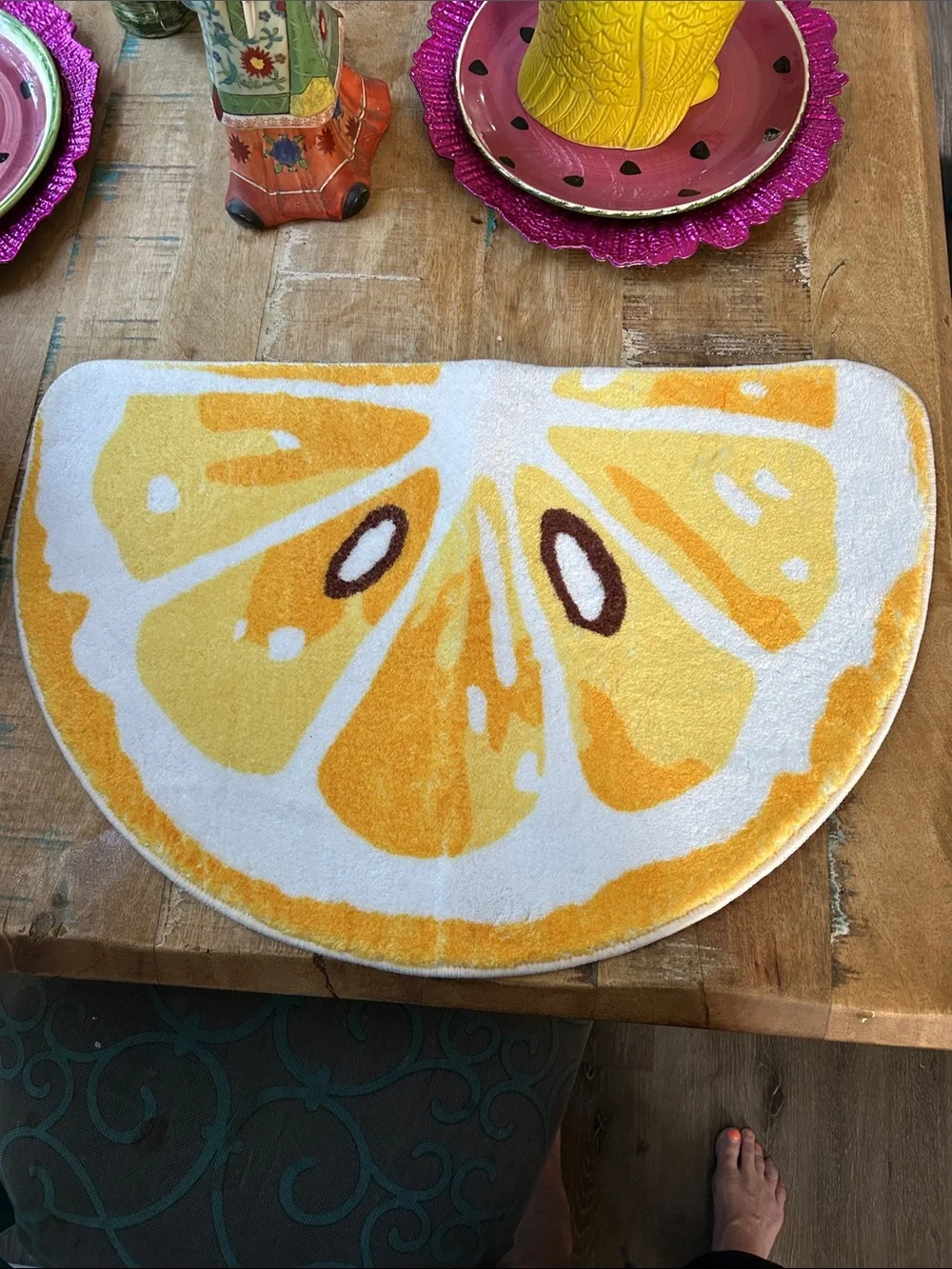 Yellow Lemon Slice Decorative Bath Mat - Brand: